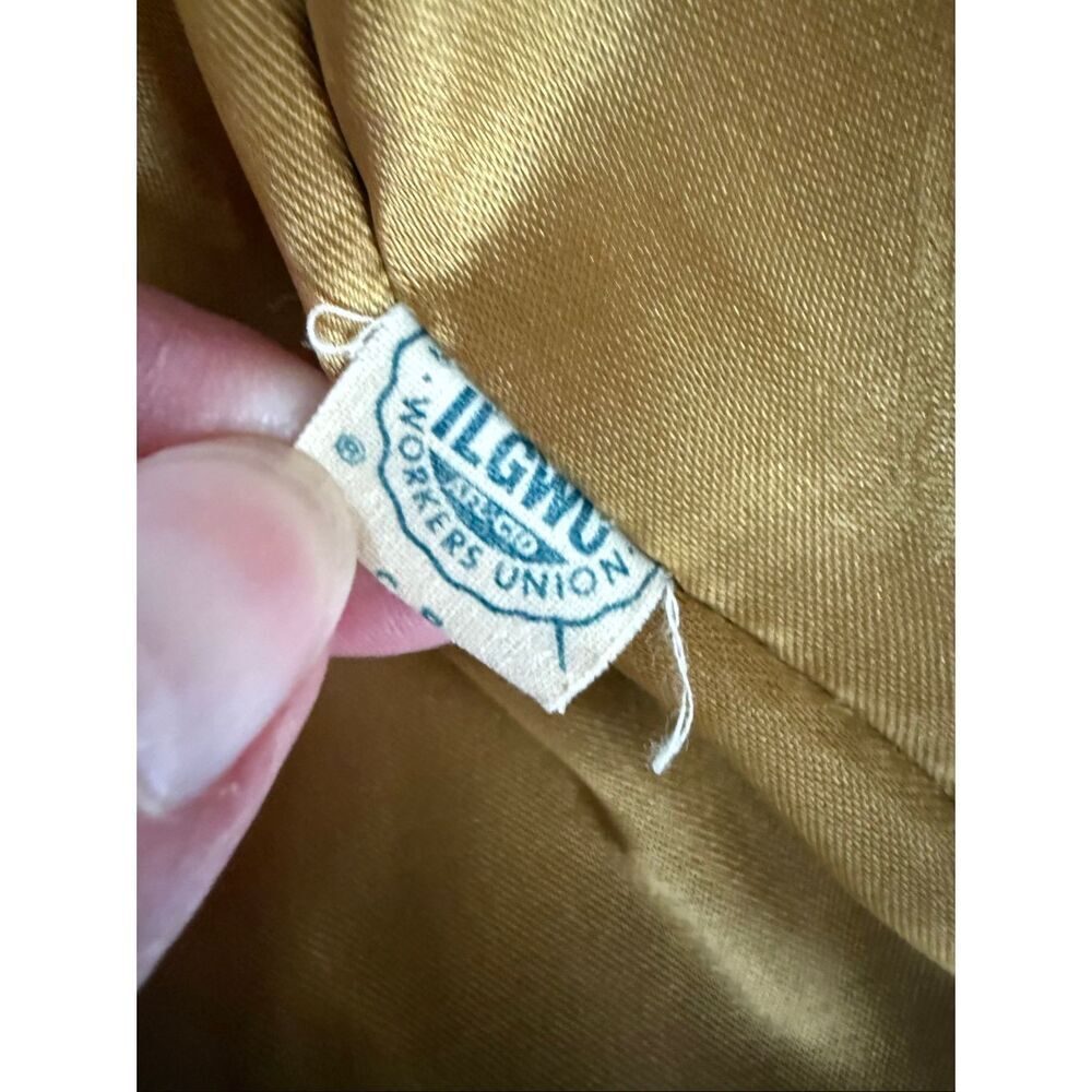 Vintage 60s Franklin Simon New York Mustard Gold Side Button Coat S M - Picture 11 of 13